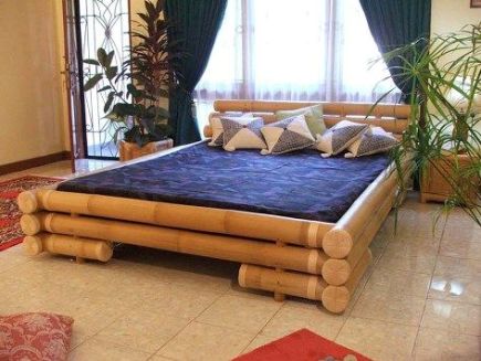 tempat tidur bambu biasa