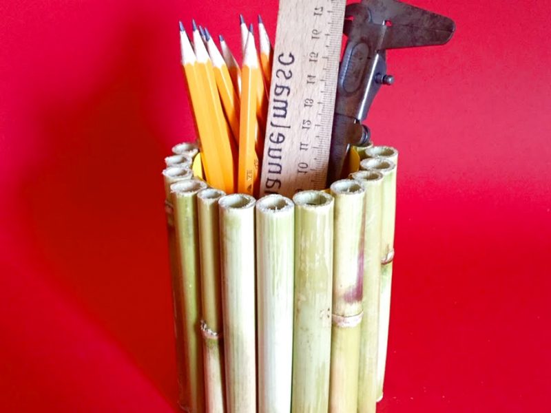 Tutorial Mudah Cara  Membuat  Kotak  Pensil  dari  Bambu Lem 
