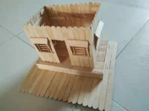 cara membuat rumah dari stik es krim langkah 3