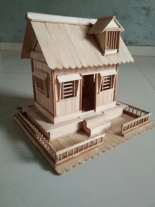 cara membuat rumah dari stik es krim langkah 7