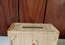 kerajinan tangan dari stik es krim kotak tisu jumbo