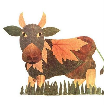 lukisan hewan daun kering