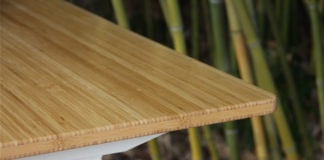 meja bambu laminasi