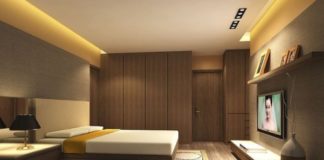 ruang interior dengan hpl