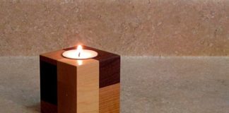 tempat lilin kayu