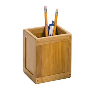 tempat pensil dari bambu kotak