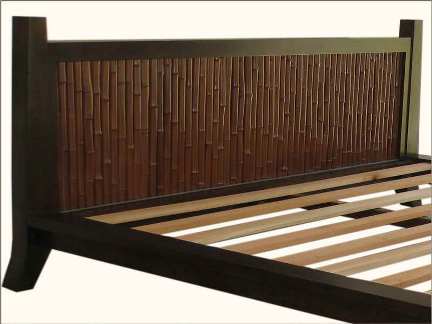 tempat tidur bamboo panelling